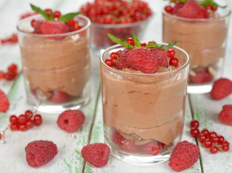 mousse proteica al cacao