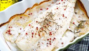 Merluzzo al limone e pepe rosa