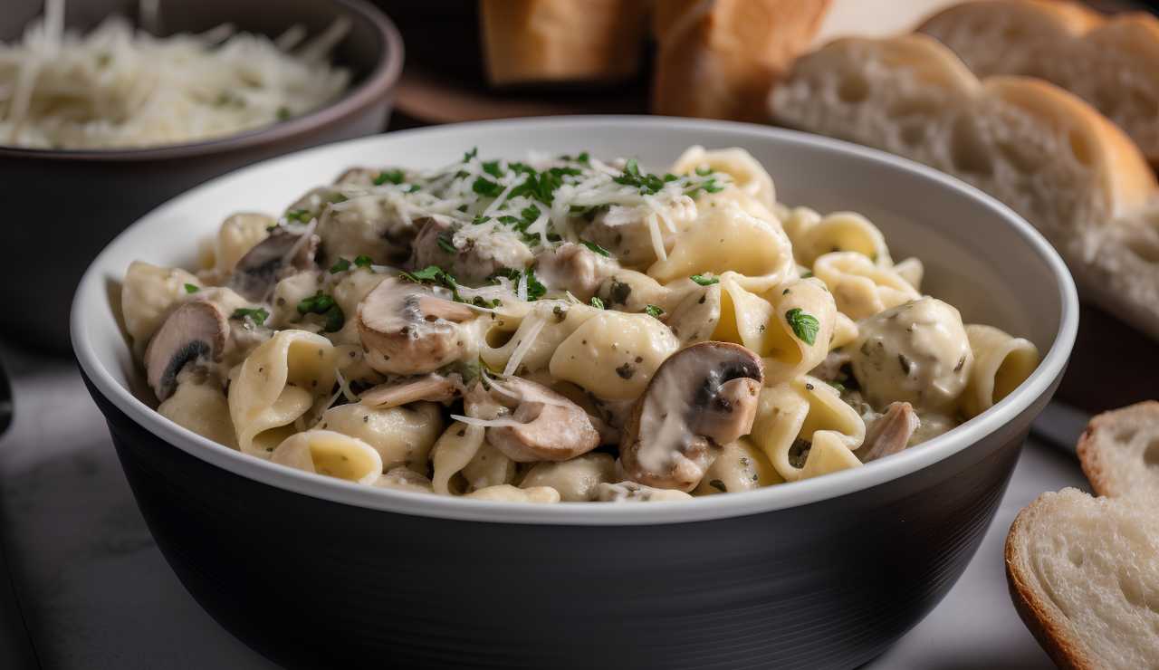 Pasta e patate con i funghi 