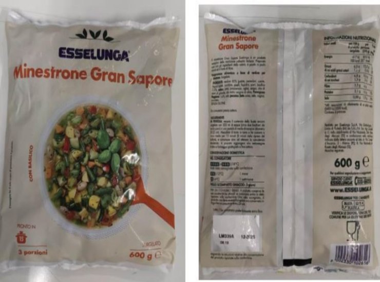 Minestrone gran sapore Esselunga richiamato dal mercato