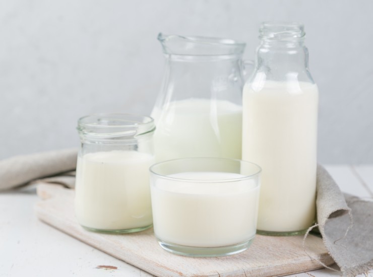 Latte lattosio latticini yogurt tavolo vassoio