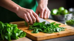 Tagliare gli spinaci