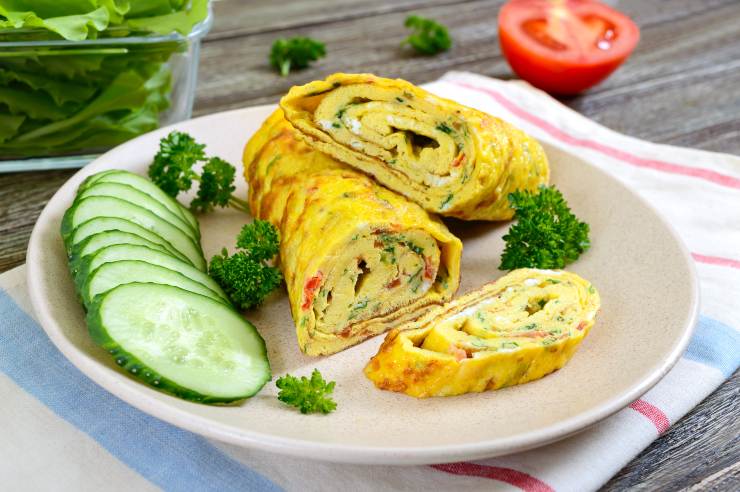 Rotolo di frittata con verdure