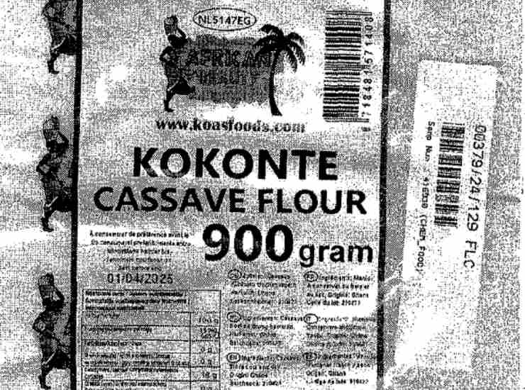 Farina Kokonte di cassava richiamata dal mercato